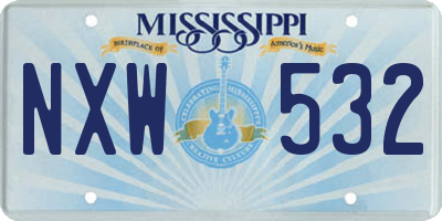 MS license plate NXW532