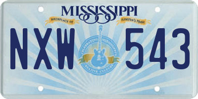 MS license plate NXW543