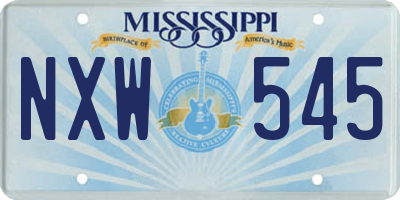 MS license plate NXW545