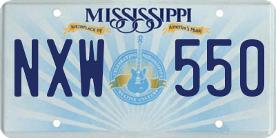 MS license plate NXW550