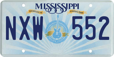 MS license plate NXW552