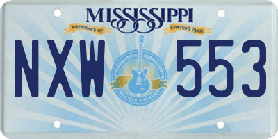 MS license plate NXW553