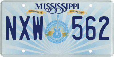 MS license plate NXW562