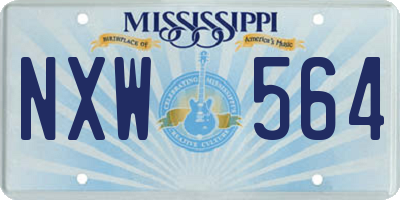 MS license plate NXW564