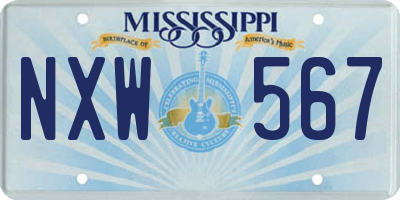MS license plate NXW567