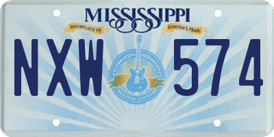 MS license plate NXW574