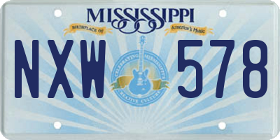 MS license plate NXW578