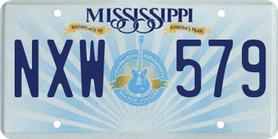 MS license plate NXW579
