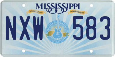MS license plate NXW583
