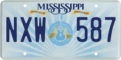 MS license plate NXW587
