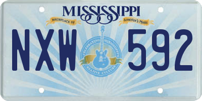 MS license plate NXW592