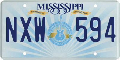 MS license plate NXW594
