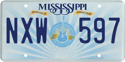 MS license plate NXW597