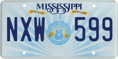 MS license plate NXW599