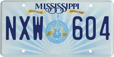 MS license plate NXW604