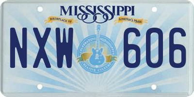 MS license plate NXW606