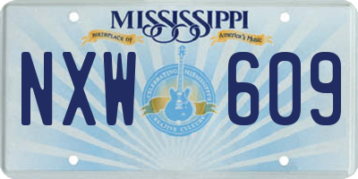 MS license plate NXW609