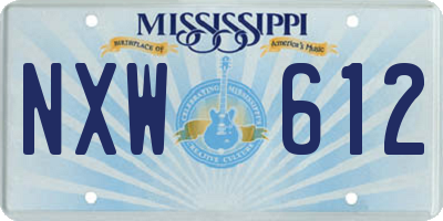 MS license plate NXW612