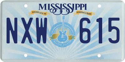 MS license plate NXW615