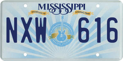 MS license plate NXW616
