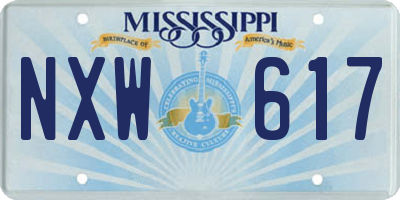 MS license plate NXW617