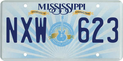 MS license plate NXW623