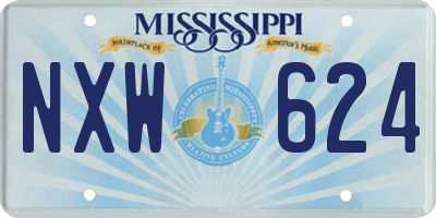 MS license plate NXW624