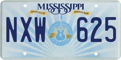 MS license plate NXW625