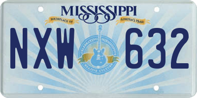 MS license plate NXW632