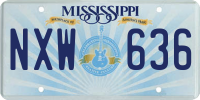 MS license plate NXW636