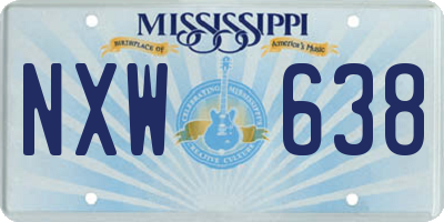 MS license plate NXW638