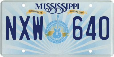 MS license plate NXW640