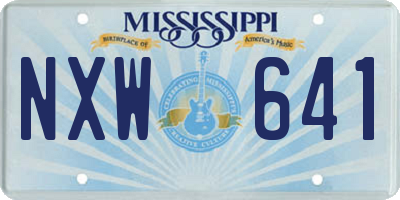 MS license plate NXW641