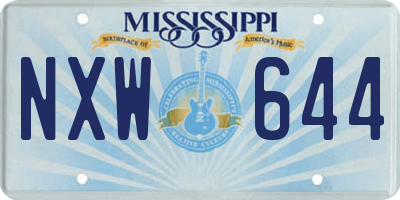 MS license plate NXW644