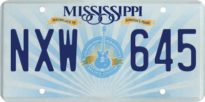 MS license plate NXW645