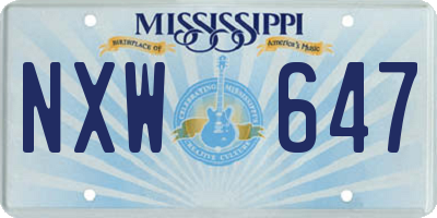 MS license plate NXW647