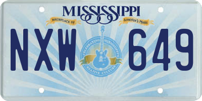 MS license plate NXW649