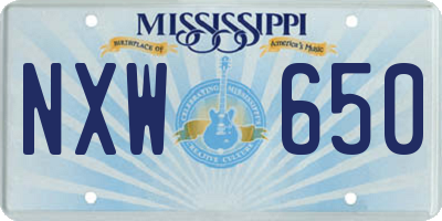 MS license plate NXW650