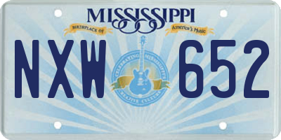 MS license plate NXW652