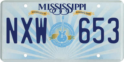 MS license plate NXW653