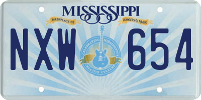 MS license plate NXW654