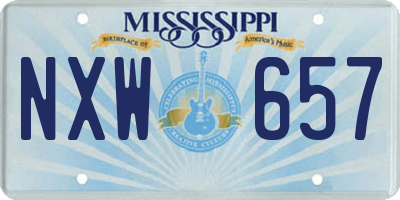 MS license plate NXW657