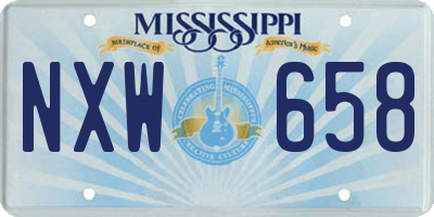MS license plate NXW658