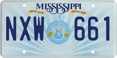 MS license plate NXW661