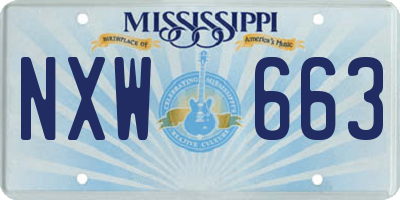 MS license plate NXW663