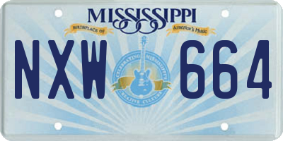 MS license plate NXW664