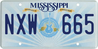 MS license plate NXW665