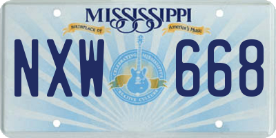 MS license plate NXW668