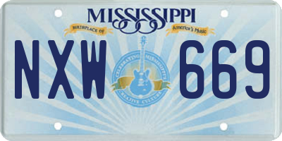 MS license plate NXW669
