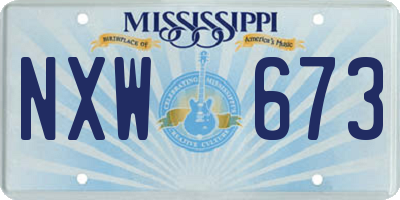 MS license plate NXW673
